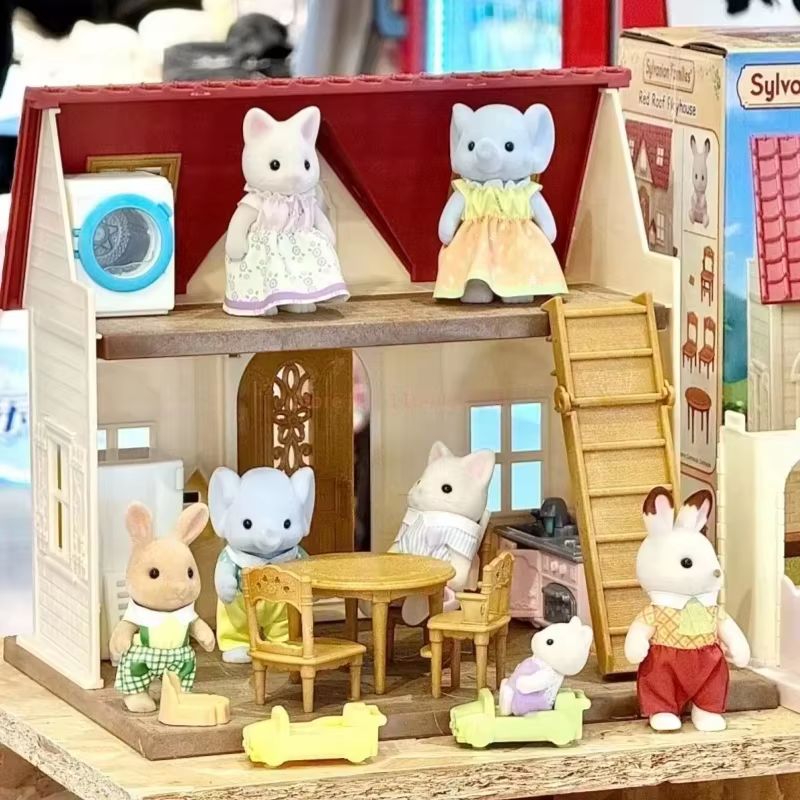Kitchen Appliances Toys - シルバニアファミリーパンダ象 3 人家族アニメフィギュアかわいい組立玩具子供のためままごと子供フェスティバルギフト