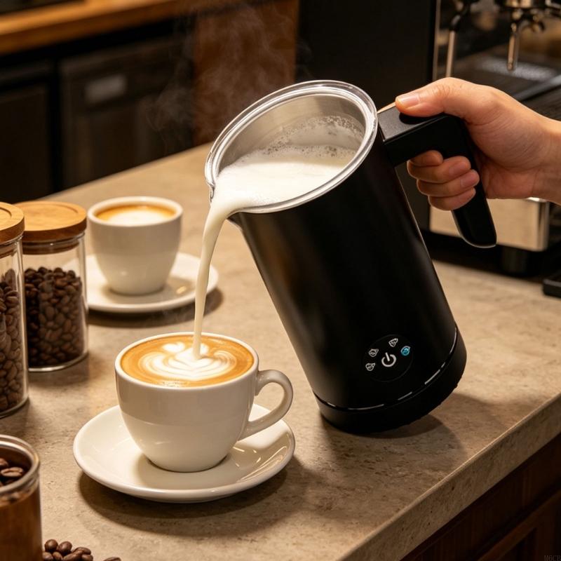 Milk Frother Automatic - M6CB ポータブル電動ミルク泡立て器フォームメーカーステンレス鋼自動フォーマードリンク