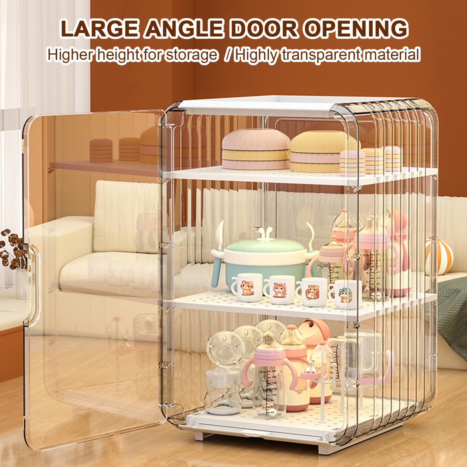 Kitchen Appliances Refrigerators - 哺乳瓶収納オーガナイザー 幼児用カトラリーオーガナイザー クリア防塵ボトルホルダー キッチン、バスルーム、テーブル、寝室、冷蔵庫用