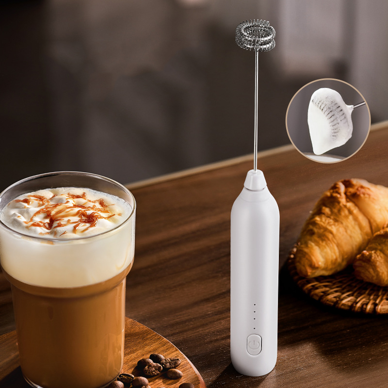 Milk Frother Automatic - 電動コーヒーミルク泡立て器、家庭用コーヒーミルクミキサー、泡立て器、自動キッチンミキシングツール