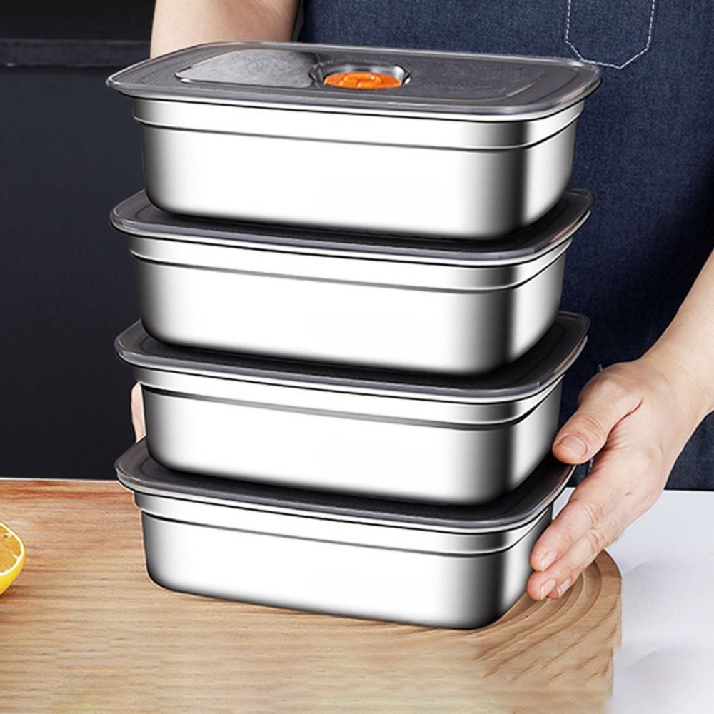 ポータブルステンレス鋼保存ボックス漏れ防止冷蔵庫冷凍庫収納キ - Kitchen Appliances Refrigerators のレビューと価格
