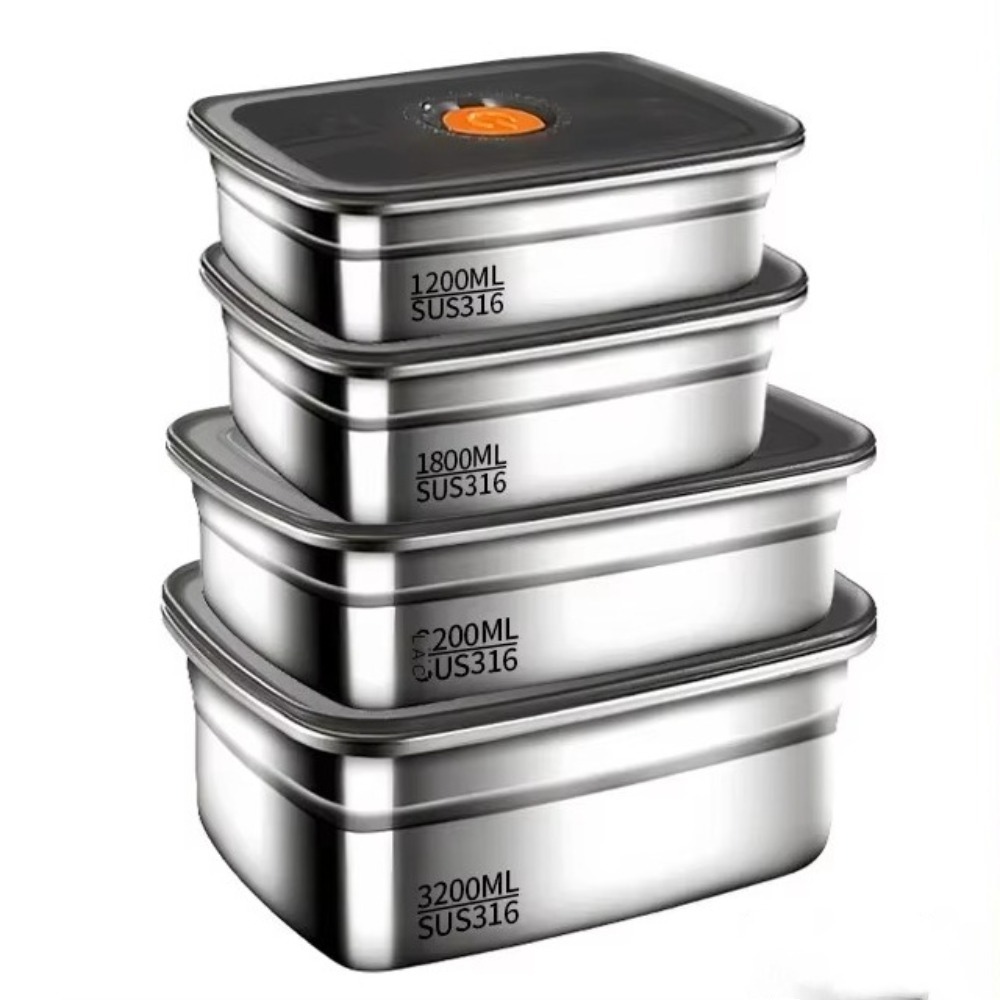 ポータブルステンレス鋼保存ボックス漏れ防止冷蔵庫冷凍庫収納キ - Kitchen Appliances Refrigerators のレビューと価格