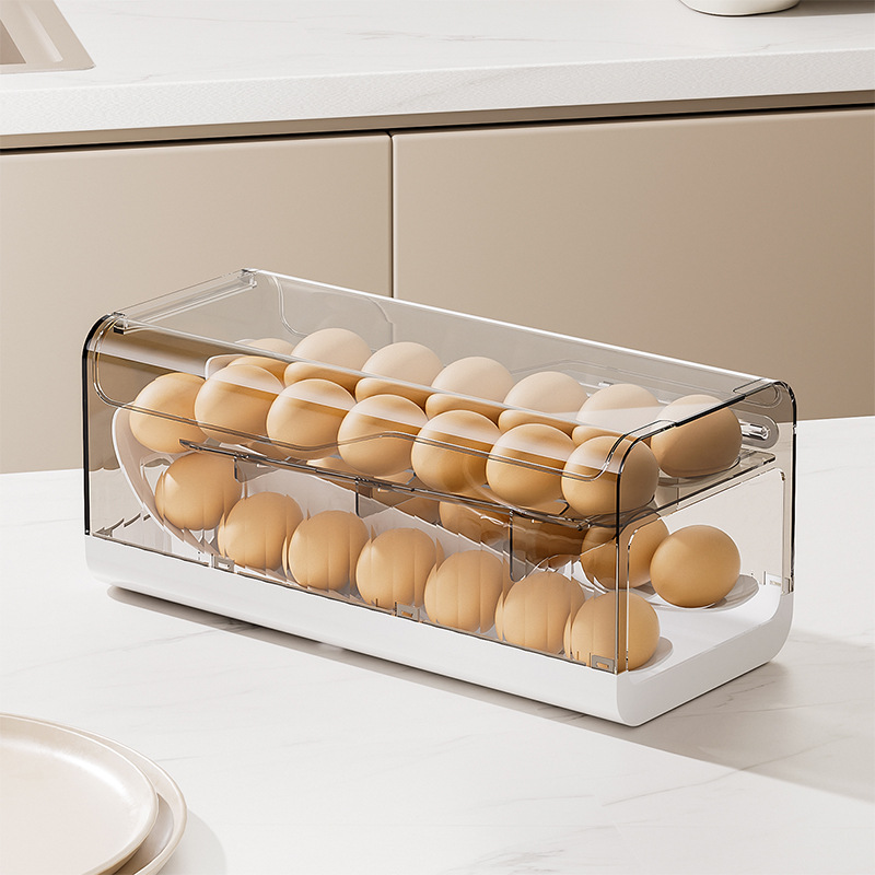 冷蔵庫用自動回転式卵ディスペンサー 2段式省スペース卵ホルダ - Kitchen Appliances Refrigerators のレビューと価格