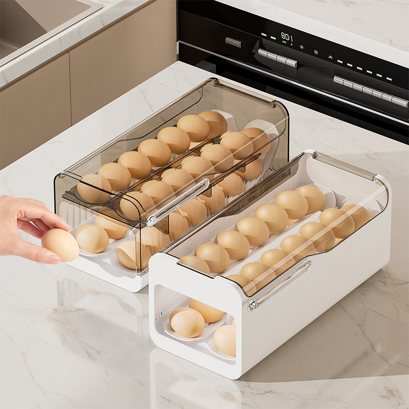 冷蔵庫用自動回転式卵ディスペンサー 2段式省スペース卵ホルダ - Kitchen Appliances Refrigerators のレビューと価格