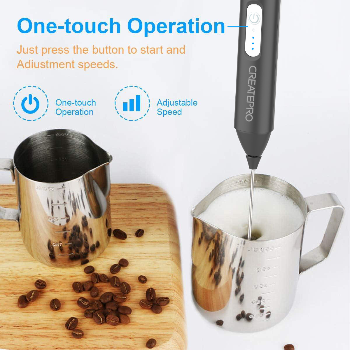 充電式ミルクフォーマー 自動ハンドヘルドフォームメーカー 電 - Milk Frother Automatic のレビューと価格