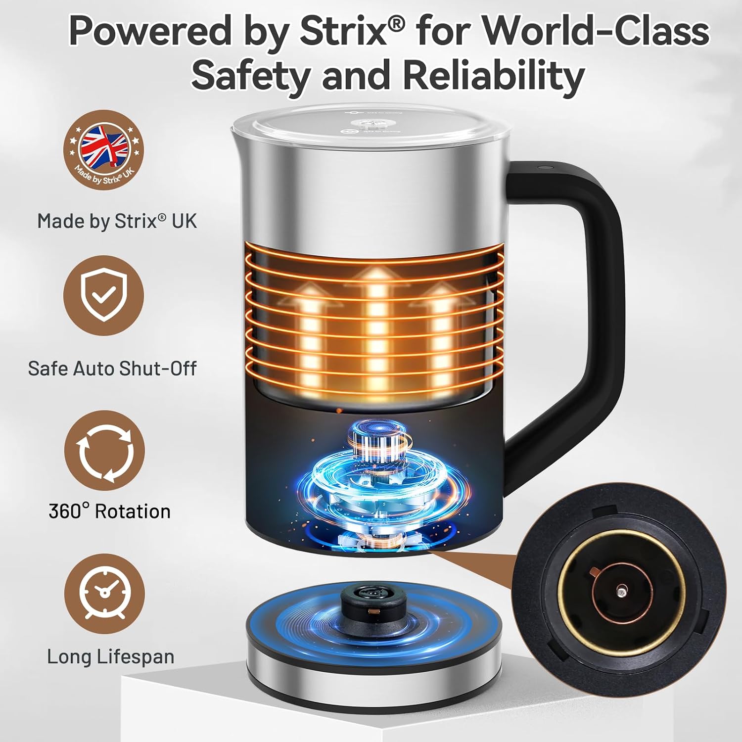 電動ミルク泡立て器 ステンレス製 8.4オンス 自動ホット＆ - Milk Frother Automatic のレビューと価格