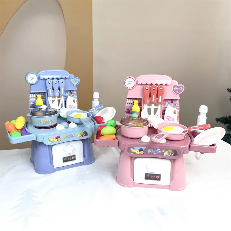 ライトとサウンド付きの模擬キッチンプレイセット、子供向けリア - Kitchen Appliances Toys のレビューと価格