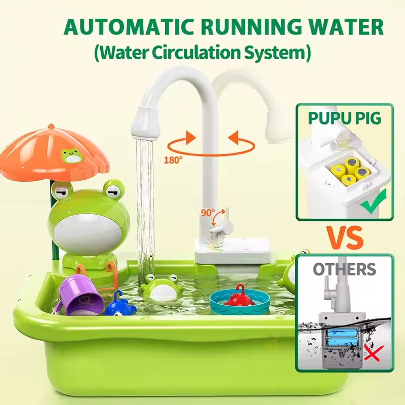 新しい子供用キッチンシンク型電気食器洗い機。流水機能付きで、 - Kitchen Appliances Toys のレビューと価格