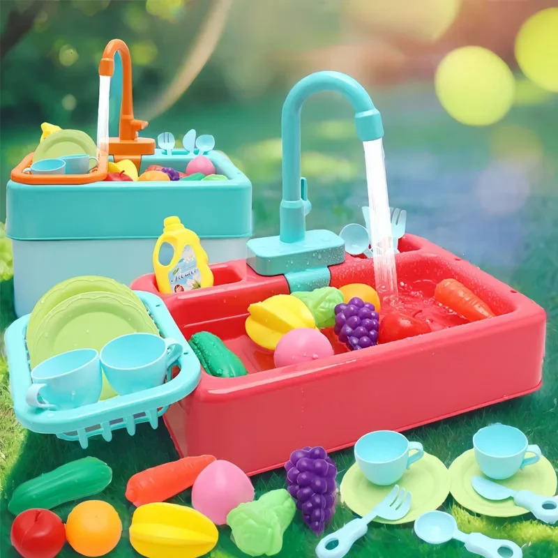 キッチンおもちゃ プラスチック製食器洗いシンクセット 蛇口付 - Kitchen Appliances Toys のレビューと価格