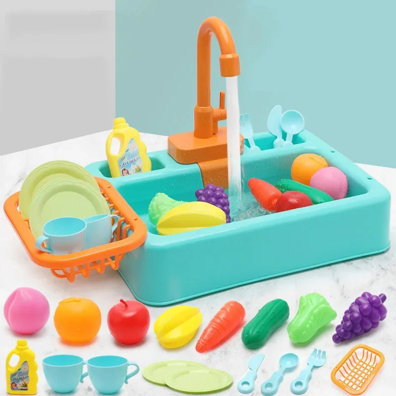 キッチンおもちゃ プラスチック製食器洗いシンクセット 蛇口付 - Kitchen Appliances Toys のレビューと価格