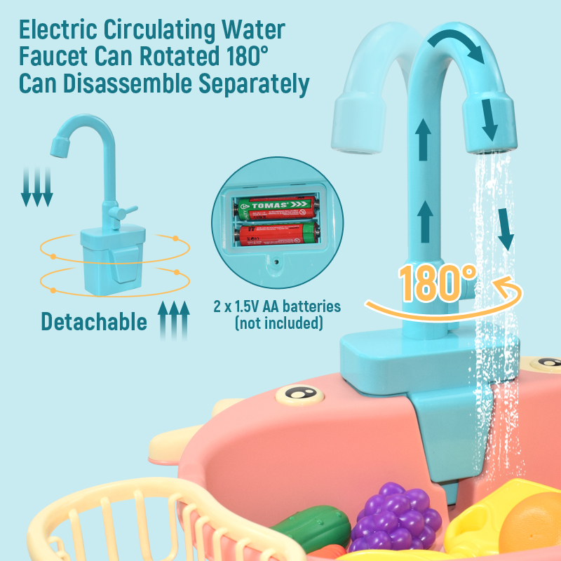 子供用キッチンシンクおもちゃ シミュレーション電動食器洗い機 - Kitchen Appliances Toys のレビューと価格