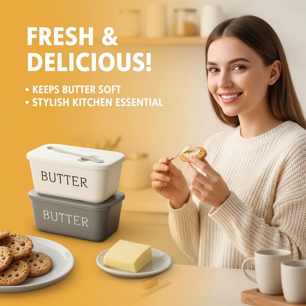 蓋とスプレッダー付きPPバターディッシュ、冷蔵庫用気密バター - Kitchen Appliances Refrigerators のレビューと価格