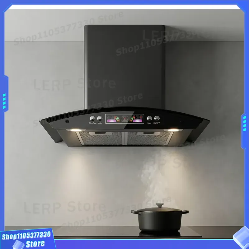 大型吸排気カーブガラス壁掛けキッチンレンジフード家庭用調理換 - Kitchen Appliances Ventilation System のレビューと価格